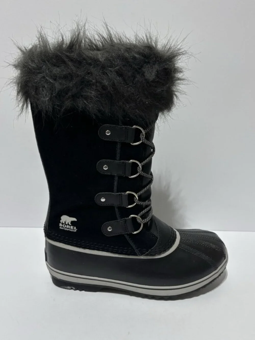Sorel Youth Joan Of Arctic Black Waterproof Winter Boots, Girls’ Size 7 M